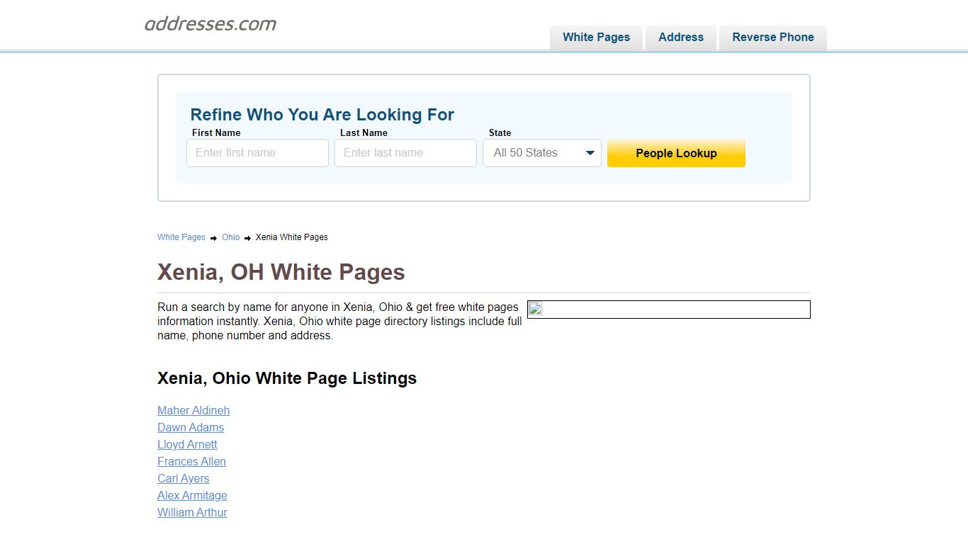 White Pages - Find People In | Addresses